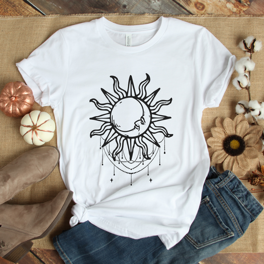 Boho Draping Sun And Moon Gypsy Festival Shirt - Teegarb