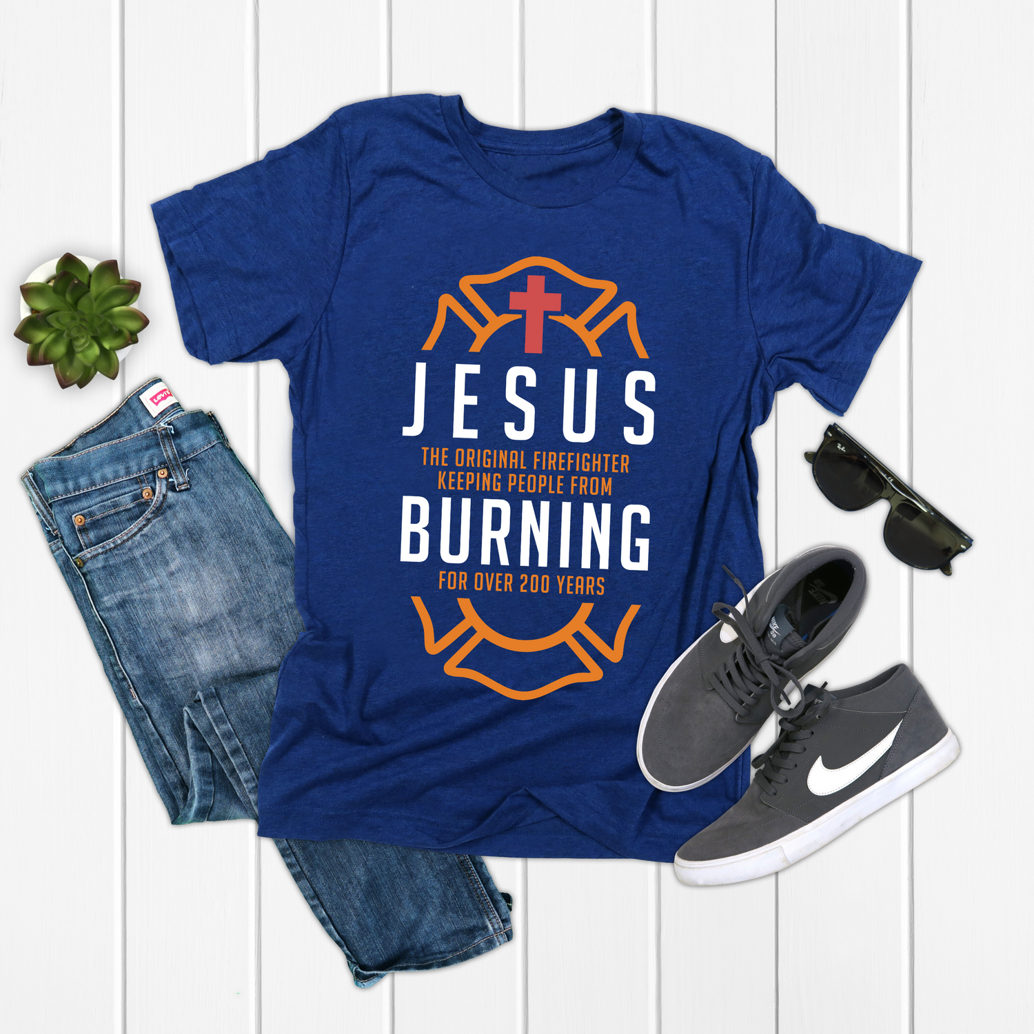 Jesus The Original Firefighter Christian Shirt - Teegarb