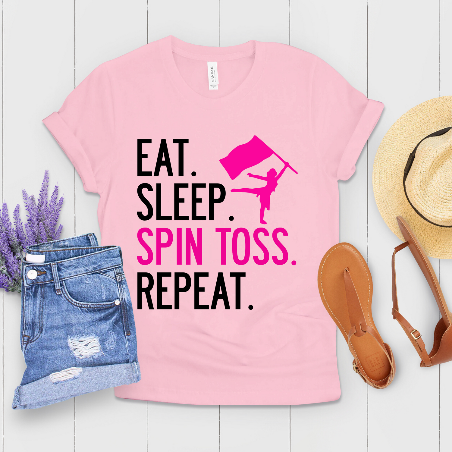 Eat Sleep Spin Toss Repeat Color Guard Shirt - Teegarb