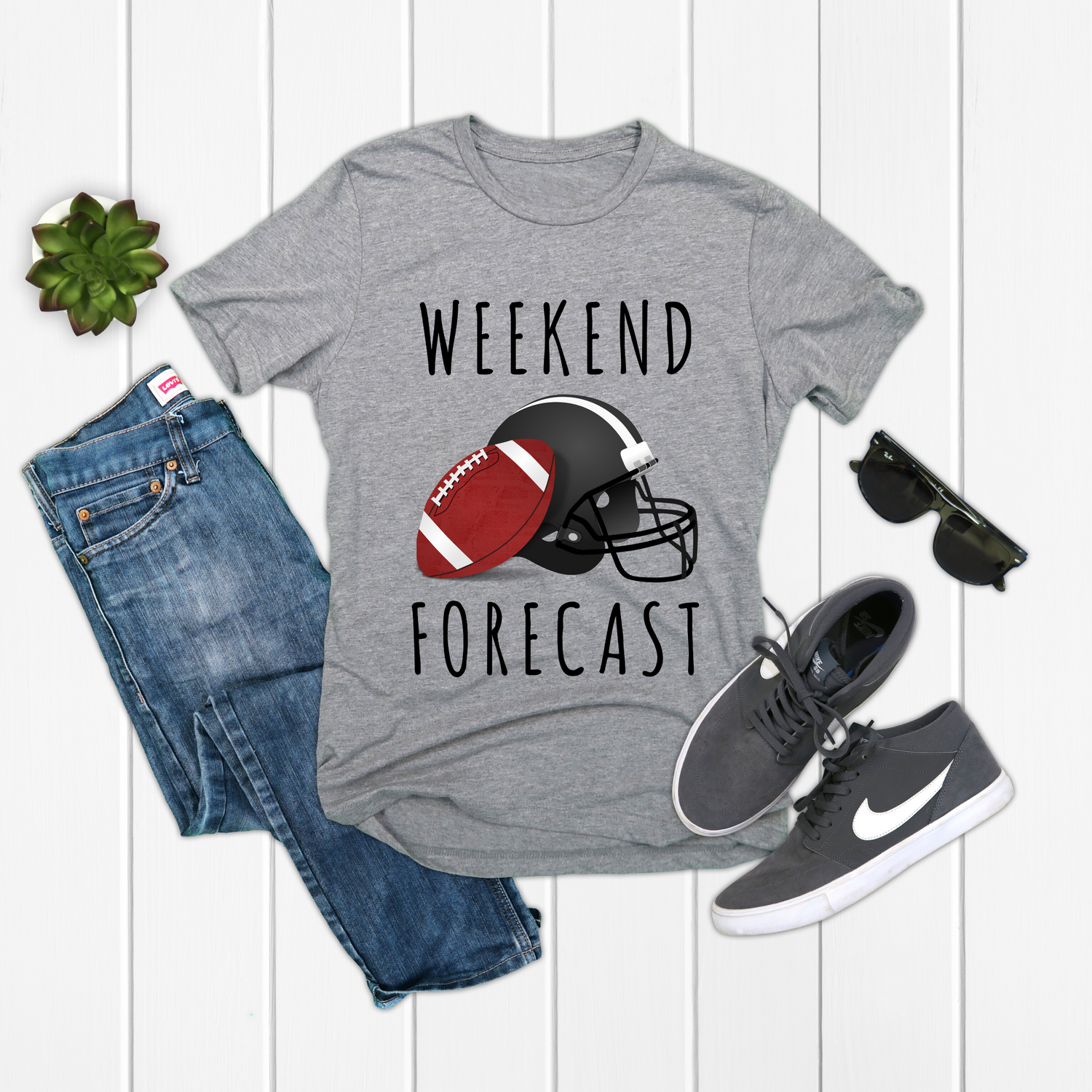 Weekend Forecast Football Game Day Shirt - Teegarb