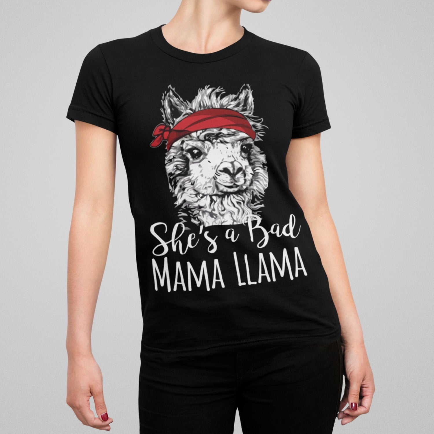 She's a Bad Mama Llama Spirit Animal TShirt Gift For Her - Teegarb