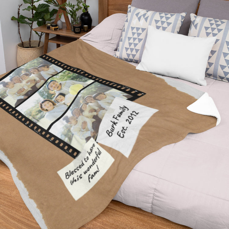 Personalized Family Name Photo Blanket
