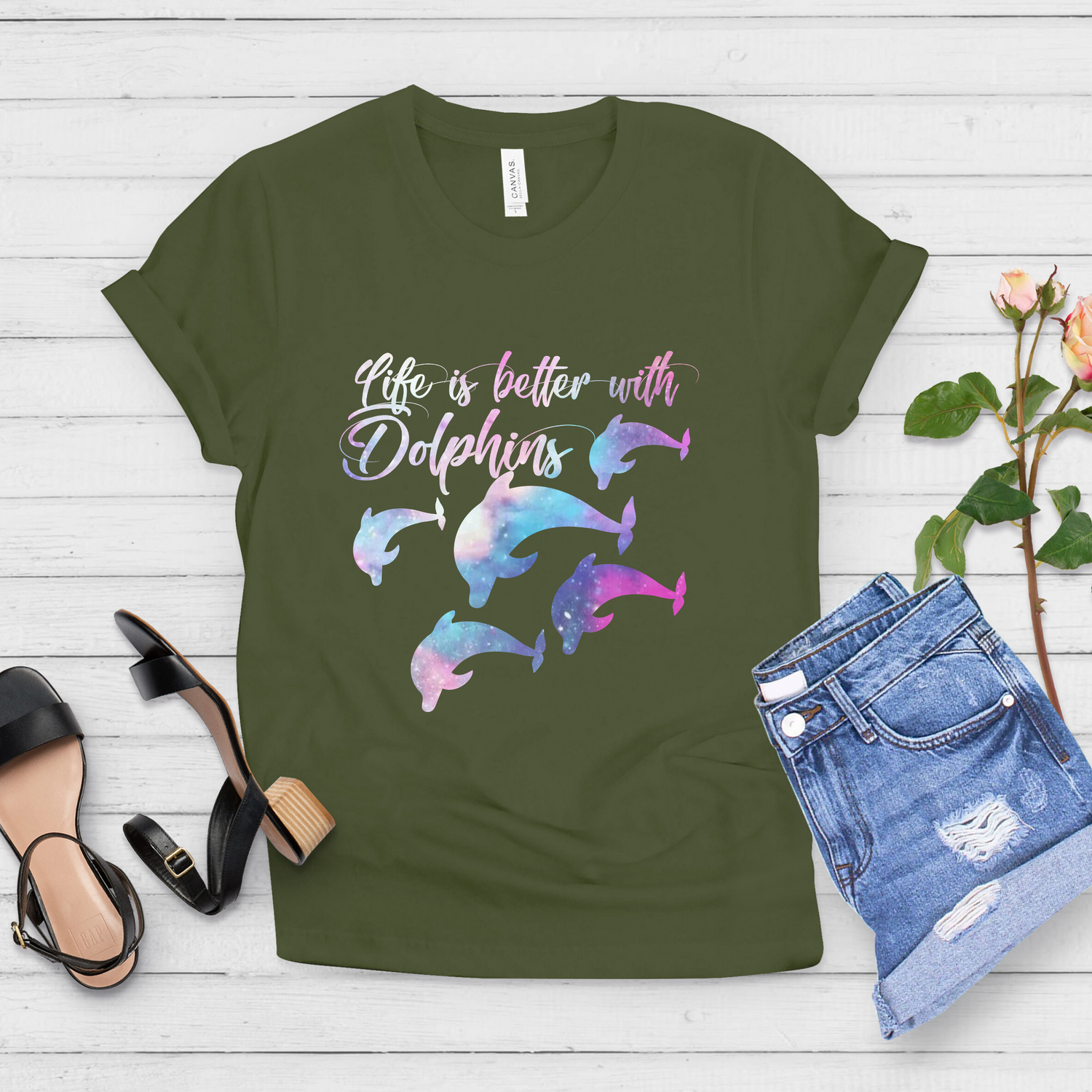 Life Is Better With Dolphins Aesthetic Shirt - Teegarb