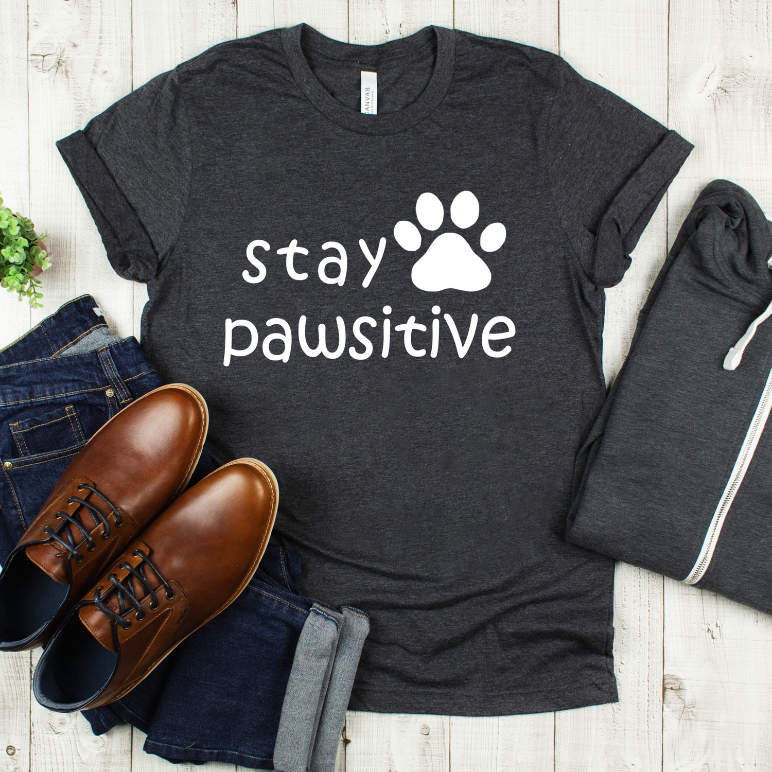 Stay Pawsitive Inspirational Shirt - Teegarb