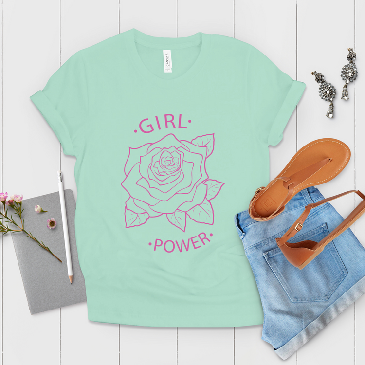 Girl Power Rose Flower  Shirt - Teegarb