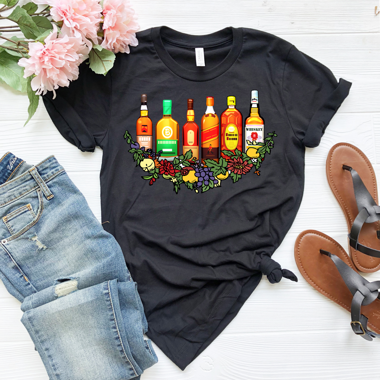 Floral Whiskey Cowgirl Birthday Hippie Clothes - Teegarb