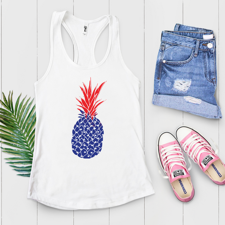 Pineapple USA Fourth Of July Tank Top