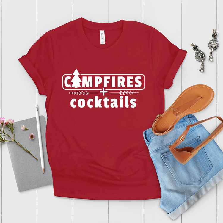 Campfires And Cocktails Travel Camping Shirt