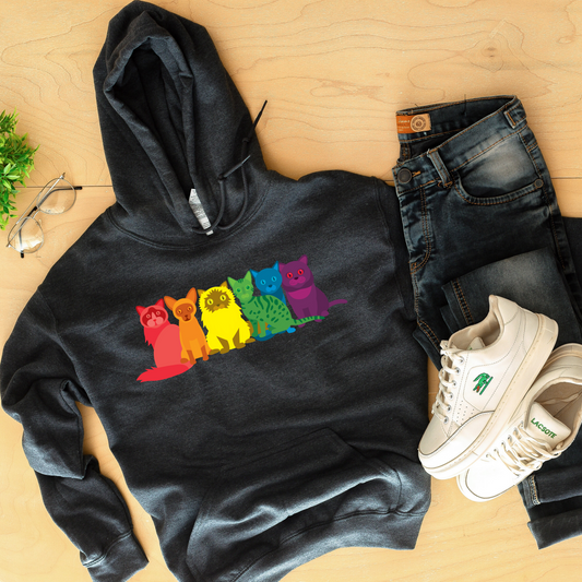 Cute Hoodie Asexual Pride Cat Lover LGBT Sweatshirt
