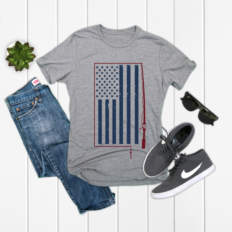 Fishing USA Flag Shirt