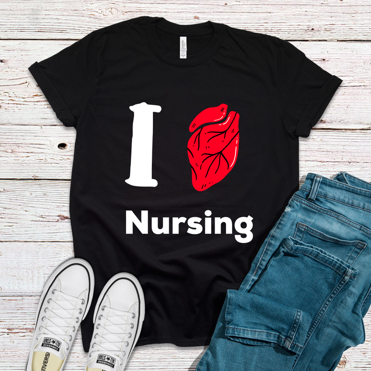 I Heart Nursing Nurse Appreciation Anatomical Heart Shirt - Teegarb