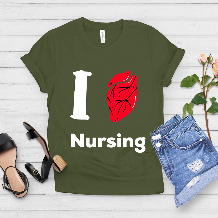 I Heart Nursing Nurse Appreciation Anatomical Heart Shirt - Teegarb