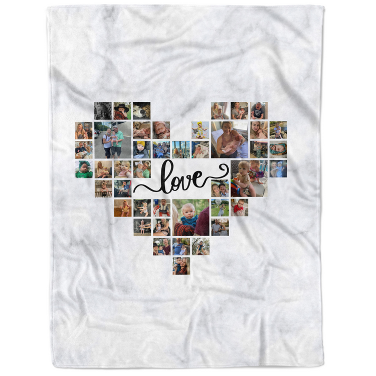 Custom Photo Collage Love Family Blanket