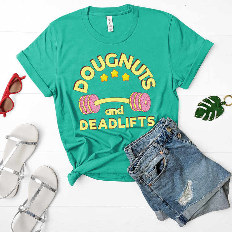 Doughnuts And Deadlifts Gym Foodie Shirt - Teegarb