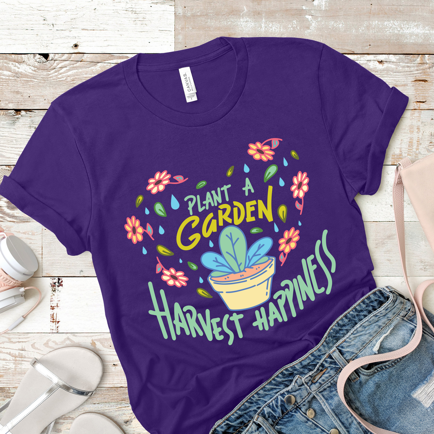 Plant A Garden Harvest Happiness Gardening Shirt - Teegarb