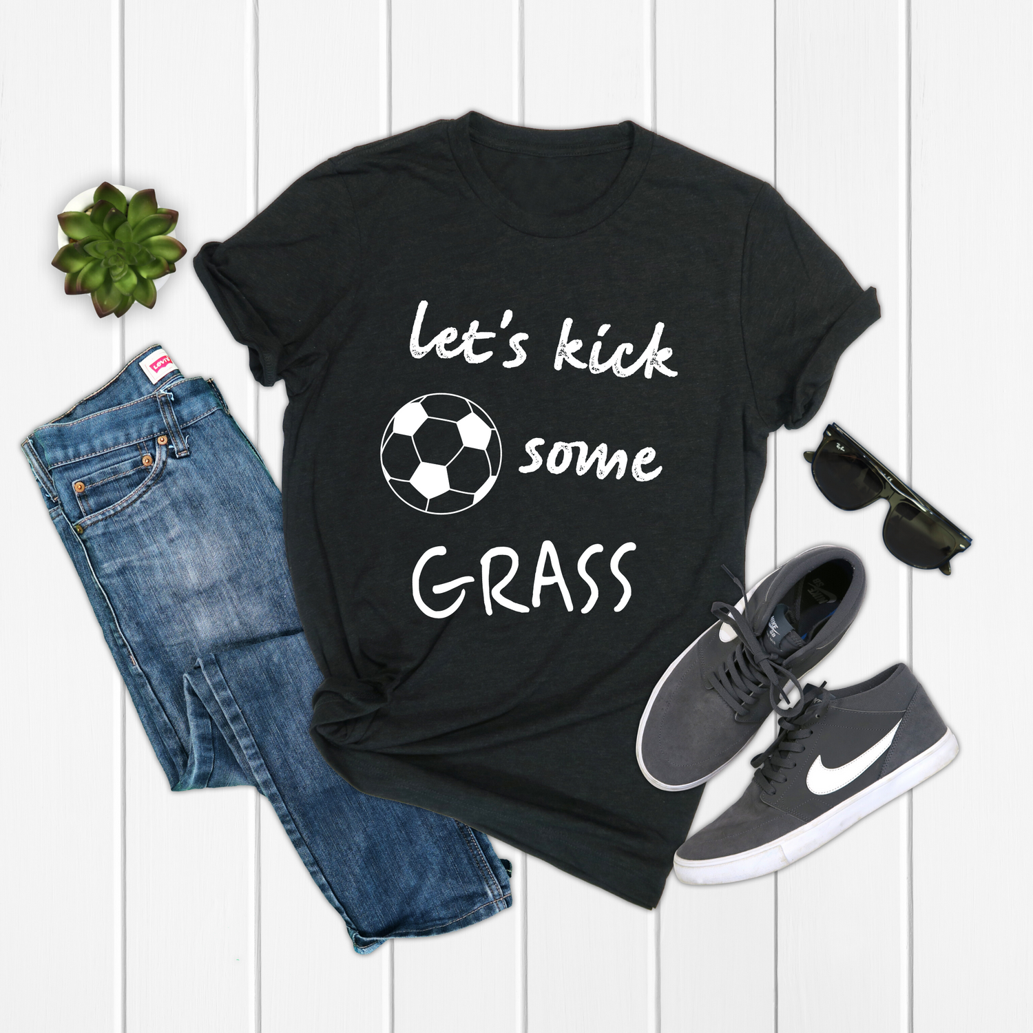 Let's Kick Some Grass Football Shirt - Teegarb