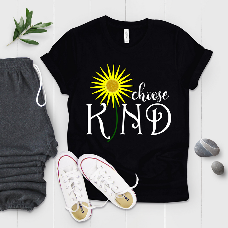 Choose Kind Sunflower Motivational Shirt - Teegarb