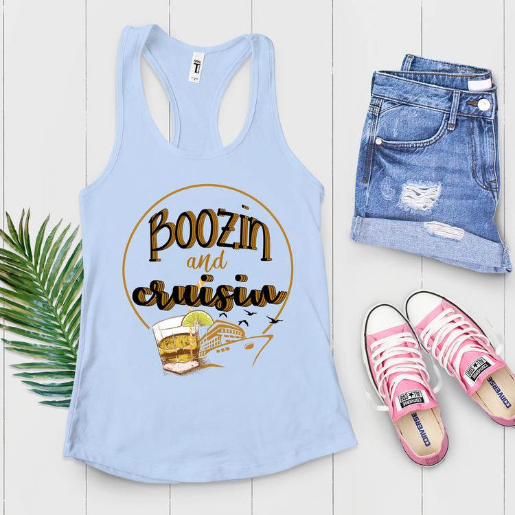 Boozin And Cruisin Camping Boat Shirt