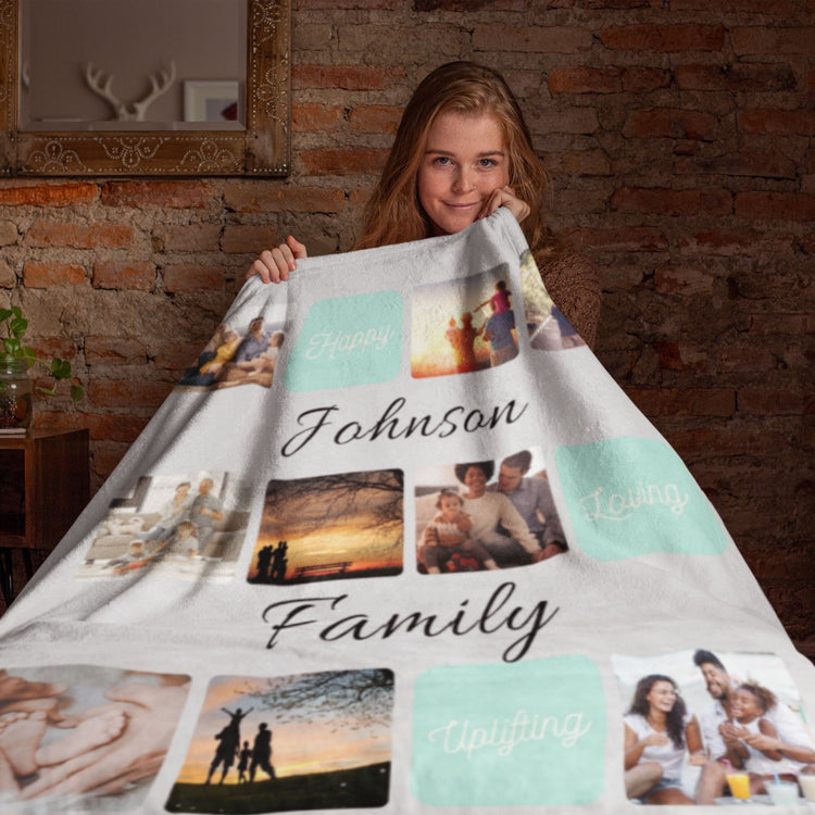 Custom Family Photo Blanket Gift