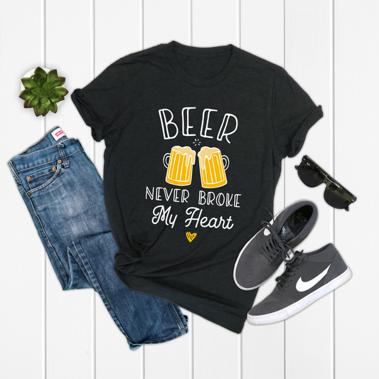 Beer Never Broke My Heart Homebrewer Country Music Beer Lover Shirt - Teegarb