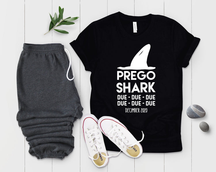 Prego Shark Due Due Due Funny Pregnancy Maternity Clothes - Teegarb