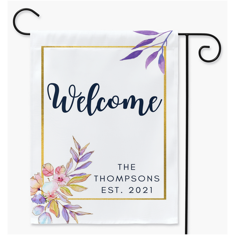 Personalized Family Name Year Spring Yard Flag