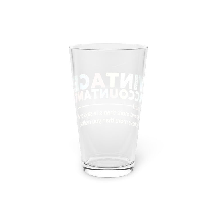 Beer Glass Pint 16oz  Novelty Retro Auditor Bookkeeper Accountancy Hilarious Ladies Cashier Analyst