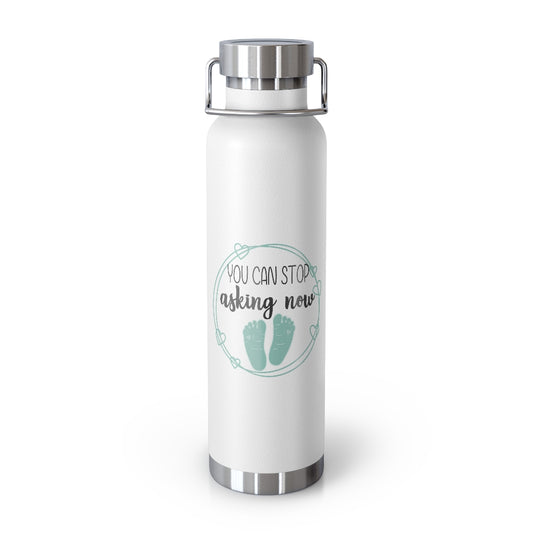 Copper Vaccum Insulated Bottle 22oz Humorous Babies Bellies Expecting Mommas Reveals Sayings Hilarious Birthing Offsprings Tummies Statements