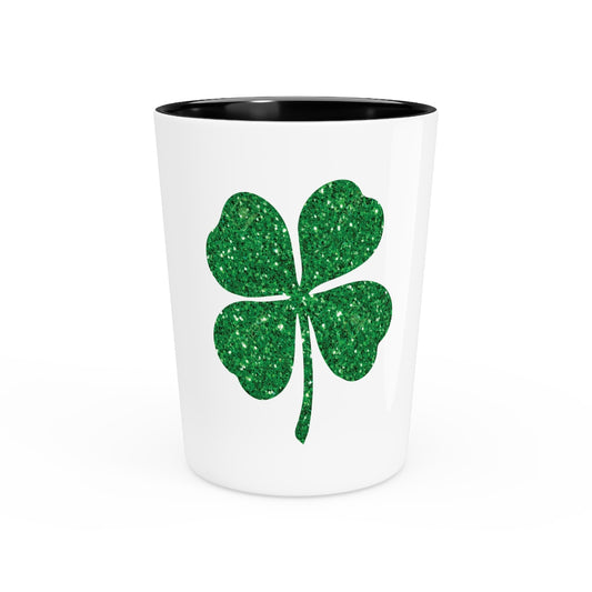 Shot Glass Party Ceramic Tequila    Motivational Glittery Shamrocks Festivities Illustration Inspirational Clovers