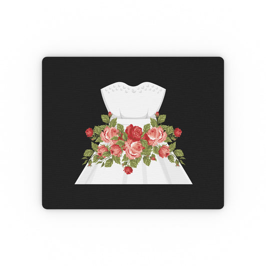 Hilarious Wedding Dresses Engagements Mockery Illustration Humorous Flowery Gowns Sarcastic Graphic Pun Rectangular Mouse Pad