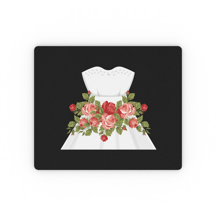 Hilarious Wedding Dresses Engagements Mockery Illustration Humorous Flowery Gowns Sarcastic Graphic Pun Rectangular Mouse Pad