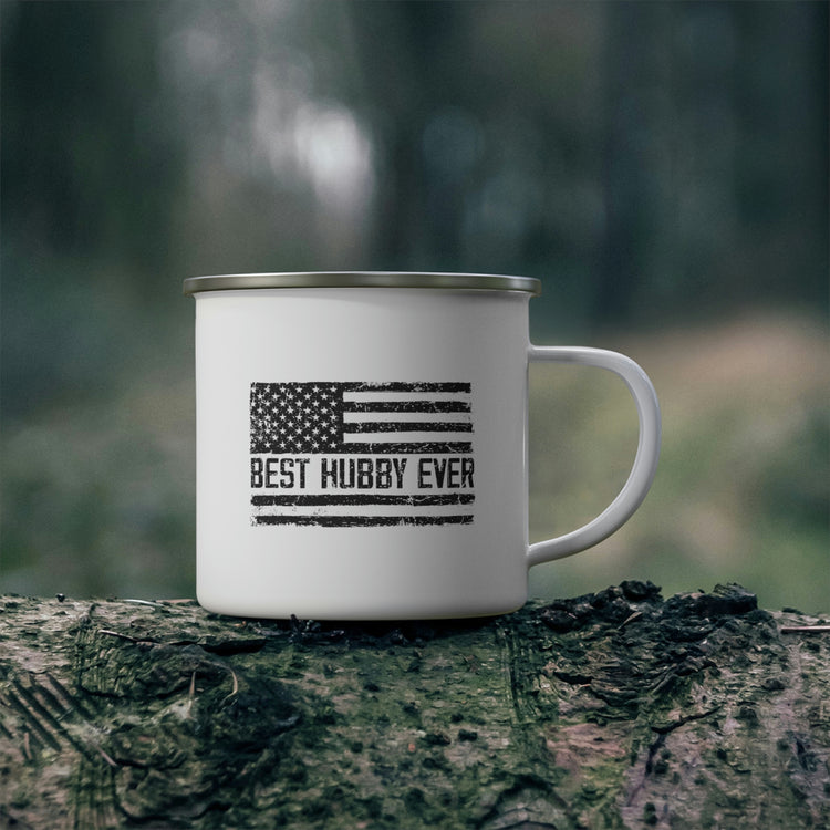 Hilarious Supportive Husband Boyfriend Marriage Patriotic Humorous Couple Wedding Anniversary Boyfriend Enamel Camping Mug