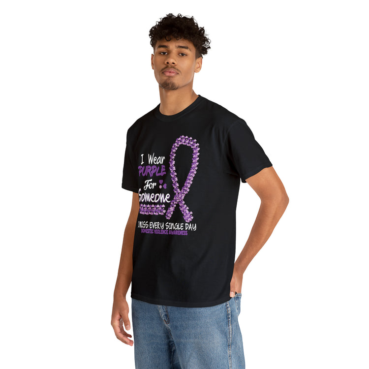 Shirt Funny Wear Purple Domestic Violence Awareness Survivor Fun Empowerment Support T-Shirt Unisex Heavy Cotton Tee