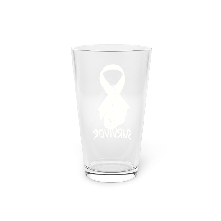 Beer Glass Pint 16oz Novelty Survive Cancer Blood Disease Overcomer Support Hilarious Illness