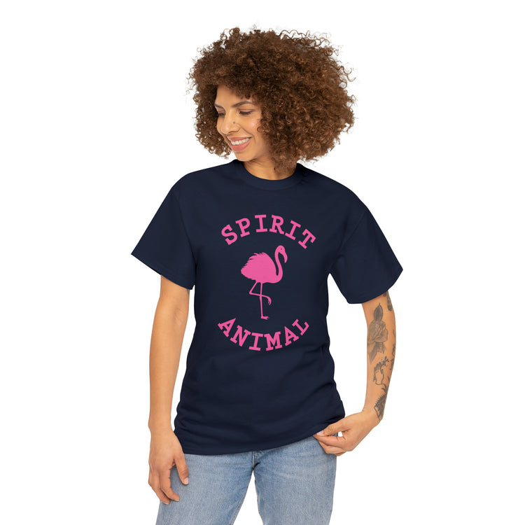 Shirt Funny Spirit Animal Flamingo Bird Lover Wildlife Colorful Hilarious Nature Unique T-Shirt Unisex Heavy Cotton Tee