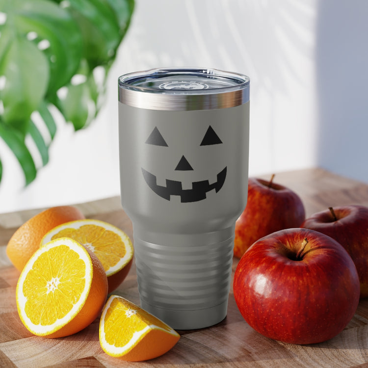 30oz Tumbler Stainless Steel Colors  Humorous Pumpkins Illustration Tricks Treats Enthusiasts Pun Hilarious Tricking