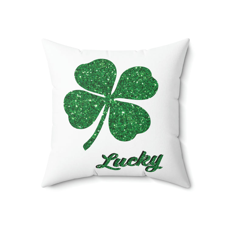 lucky shamrock Spun Polyester Square Pillow