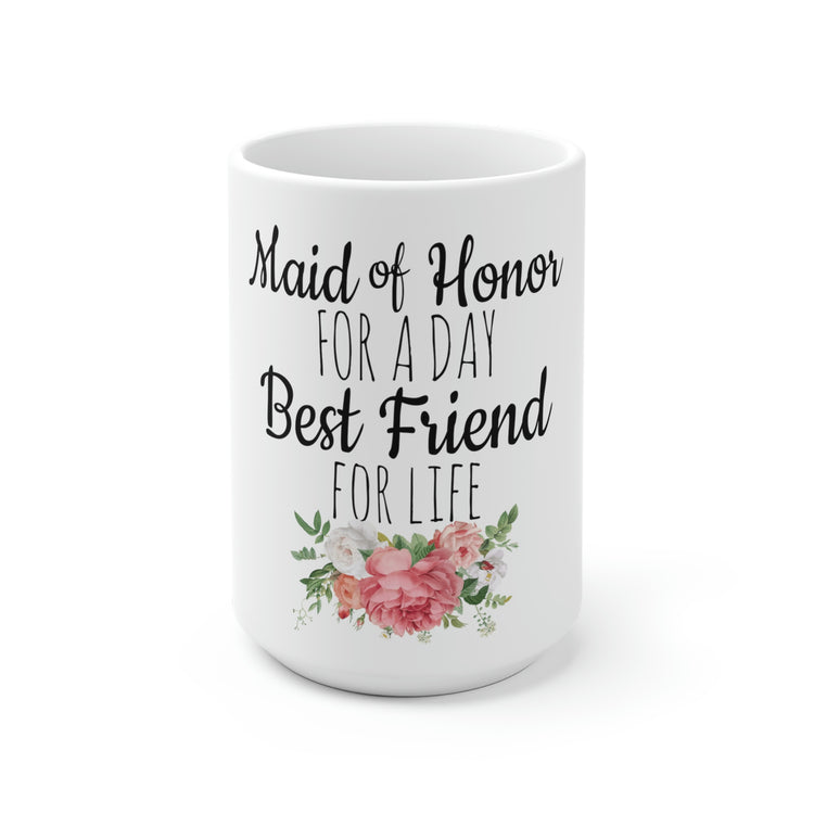 White Ceramic Mug Humorous Bridal Besties Wedding Festivities Statements Gag  Motivational Bridesmaids