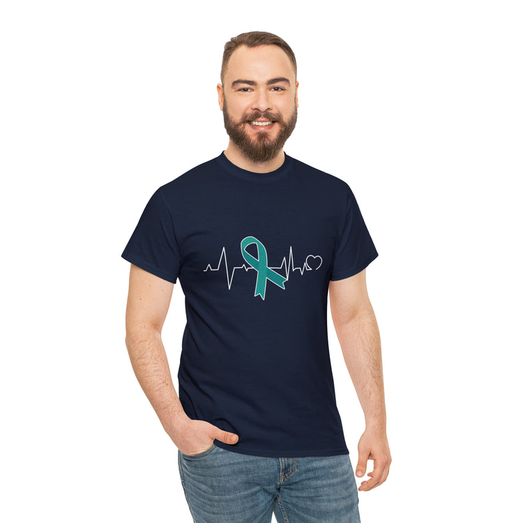 Shirt Funny Ovarian Cancer Awareness Supporters Survivor Support Novelty Medical Health T-Shirt Unisex Heavy Cotton Tee