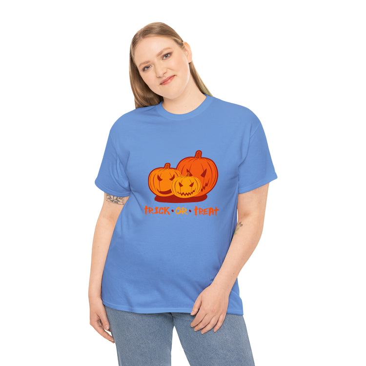 Shirt Funny Trick Or Treat Pumpkin Jack O Halloween Playful costume Lantern Graphic T-Shirt Unisex Heavy Cotton Tee