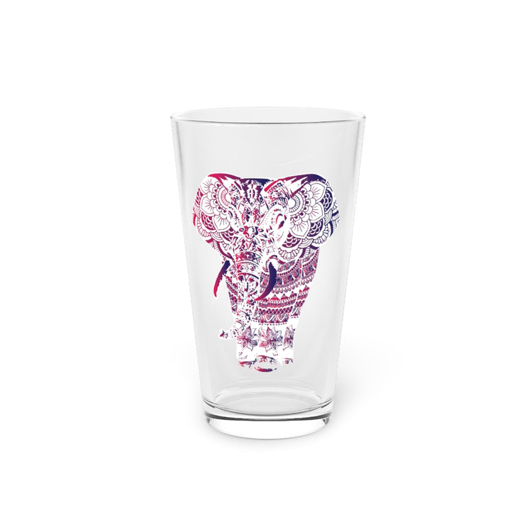 Beer Glass Pint 16oz elephant mandala project Ornate Art