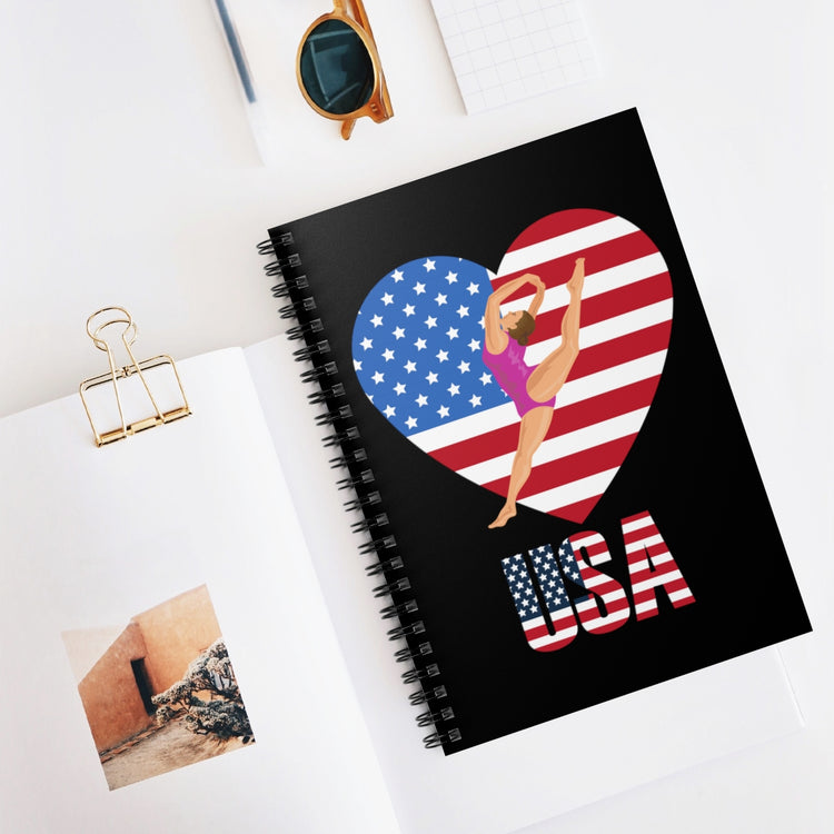 Spiral Notebook  Humorous Acrobatics Athletic Patriotic Patriotism Lover  Humorous Trampolining Acrobatic Sporty Sports