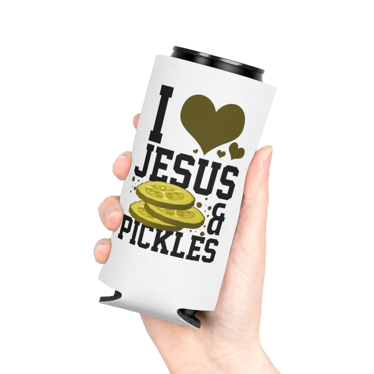 Beer Can Cooler Sleeve Inspirational Pickle Catholic Prayer Love Christians Pickles Motivating