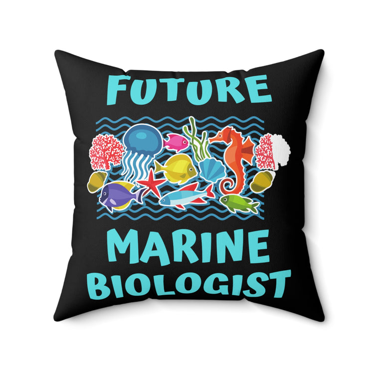 Vintage Sea Species Biologists Aspirations Cool Underwater Travel Graphic Men Women T Shirt Spun Polyester Square Pillow