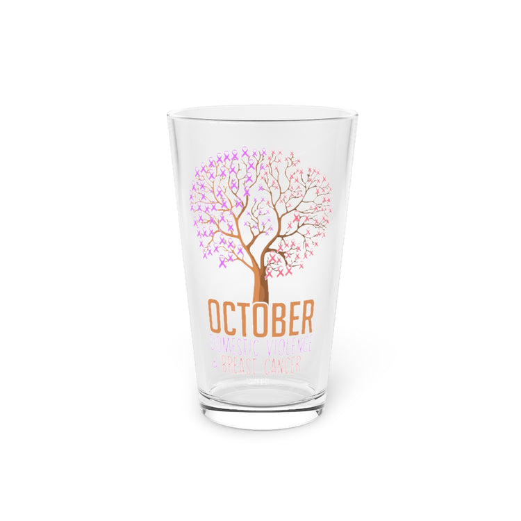 Beer Glass Pint 16oz Hilarious Domestic Violence And Breast Cancer Awareness Fan Humorous Carcinoma