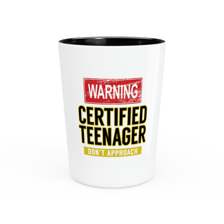 Shot Glass Party Ceramic Tequila Warning Certified Teenager Don't Approach Humorous Turning 13th Years of Age