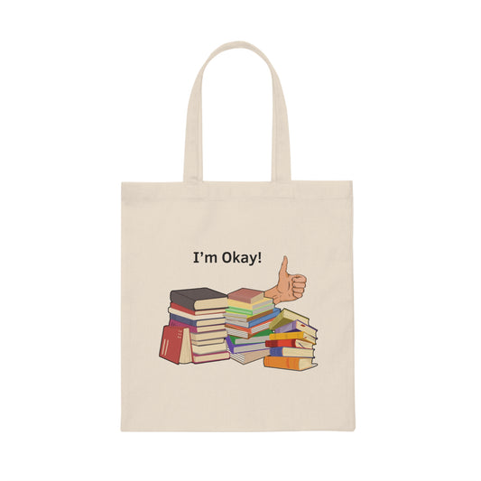 Humorous Bookworms Book Lovers Illustration Puns Hilarious Bookish Devotees Librarians Graphic Gag Canvas Tote Bag