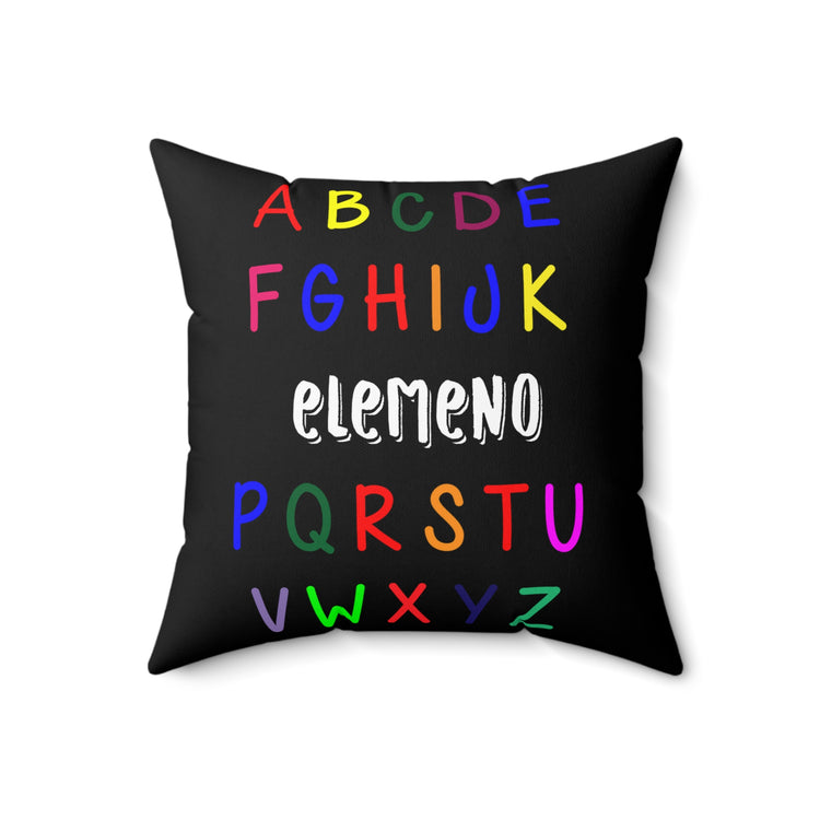 Funny Alphabet Kids Elemeno A to Z Teacher Spun Polyester Square Pillow