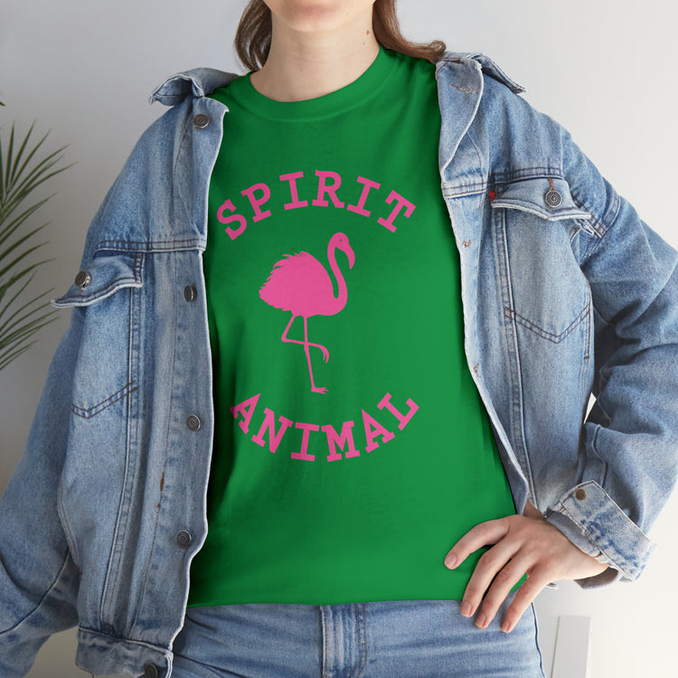 Shirt Funny Spirit Animal Flamingo Bird Lover Wildlife Colorful Hilarious Nature Unique T-Shirt Unisex Heavy Cotton Tee