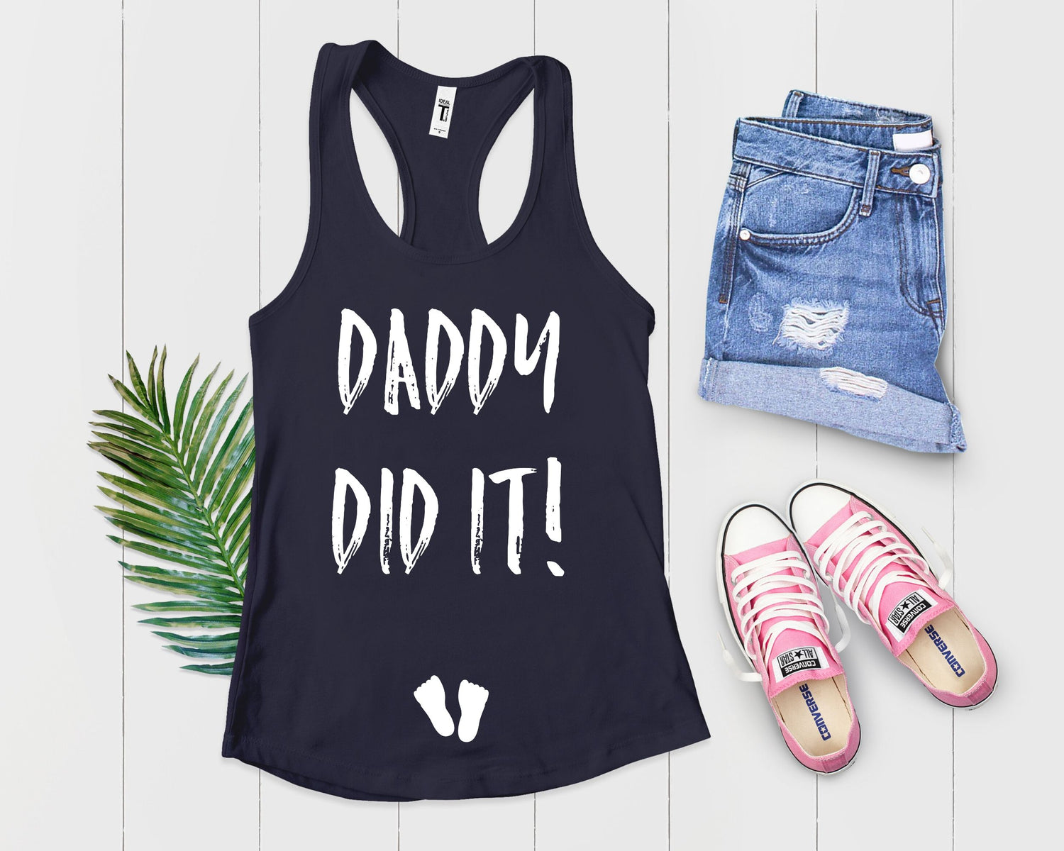 Daddy Did It Tank Top Maternity Clothes Future Mom Shirt - Teegarb